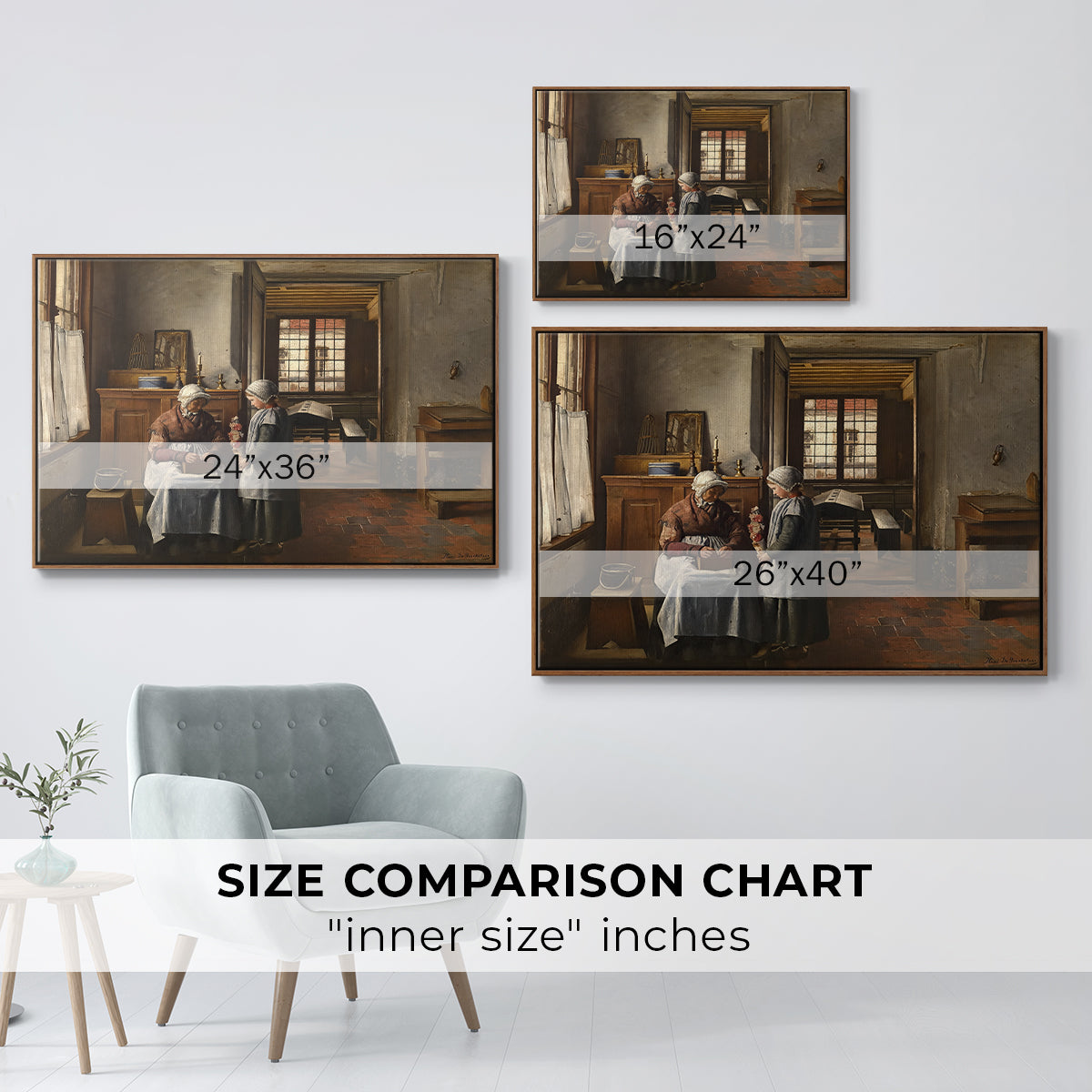 Grandmother's Feast, 1873 - Floater Framed Canvas Print