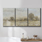 Three-panel canvas wall art featuring late season rural harvest fields, displayed in a bathroom above a bathtub.