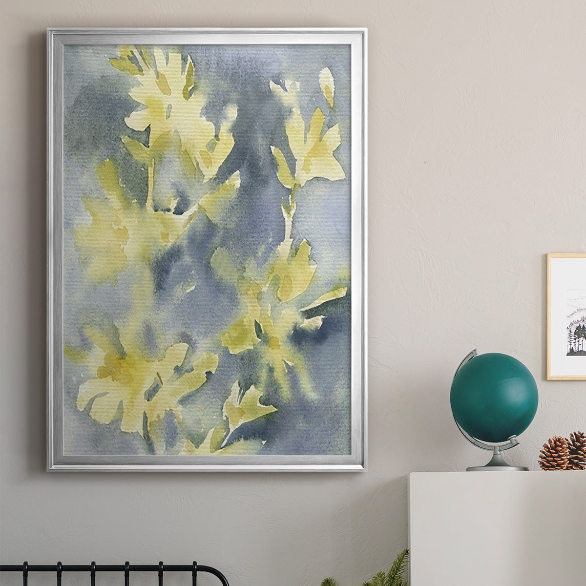 Forsythia Blooms II - Modern Framed Canvas Print
