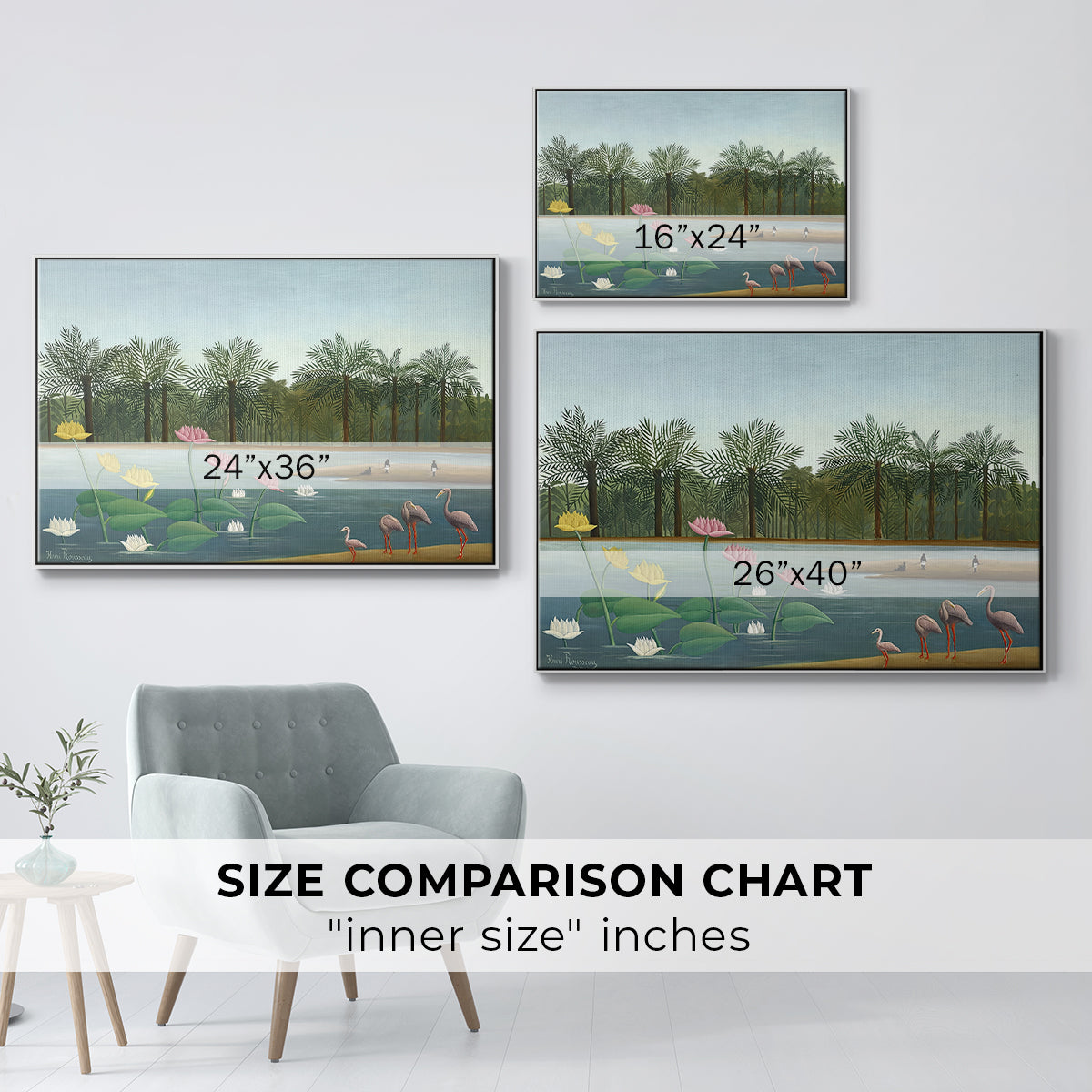 The Flamingoes (Les Flamants), 1907 - Floater Framed Canvas Print