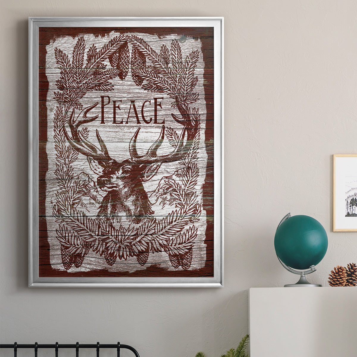Red Wood Peace -  Framed Canvas Print