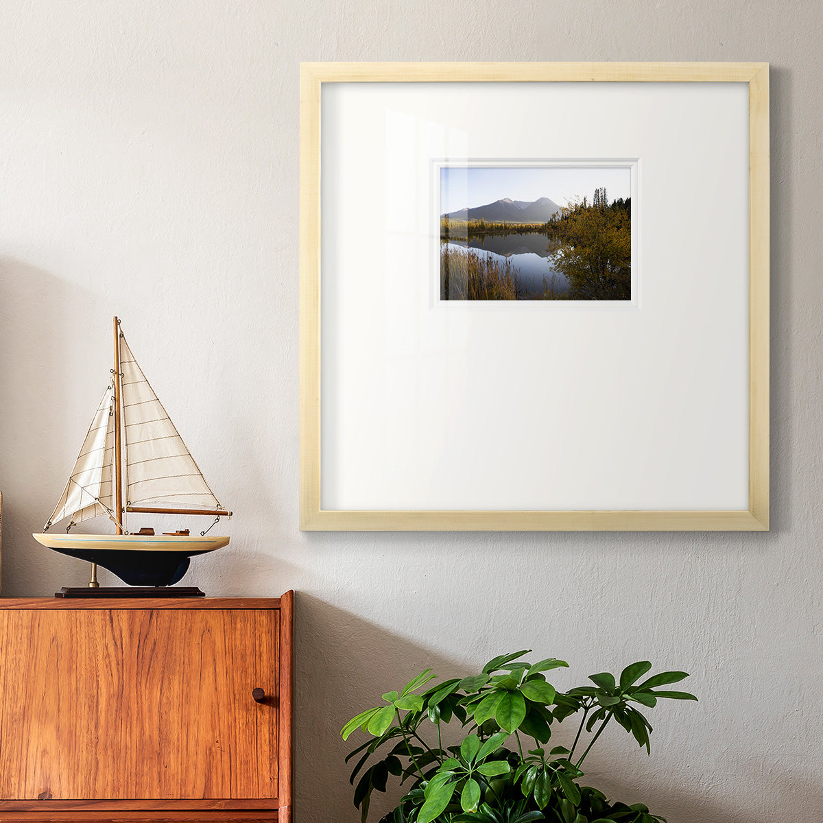 Low Light on Vermillion Premium Framed Print Double Matboard