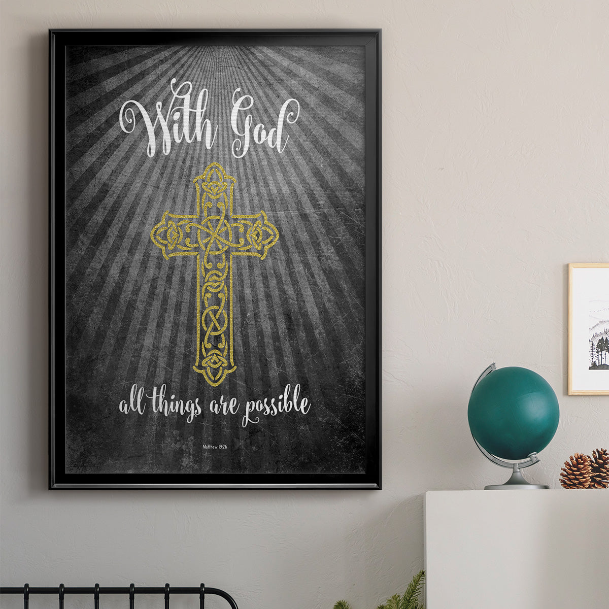 With God Gold - Modern Framed Canvas Print
