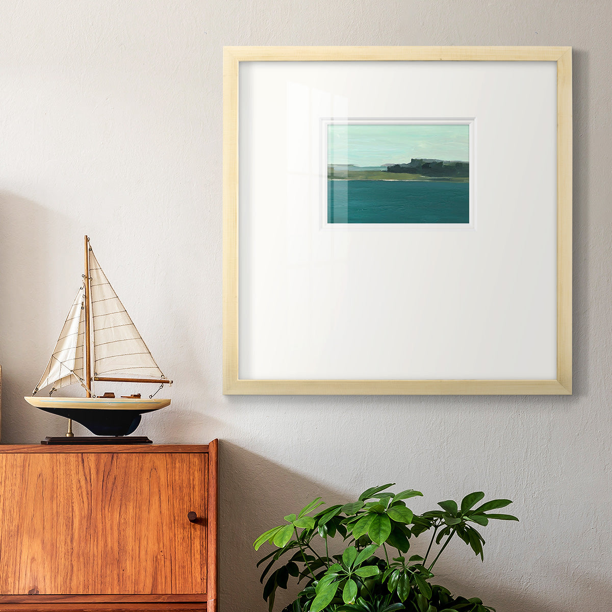 Calming Lake View II Premium Framed Print Double Matboard