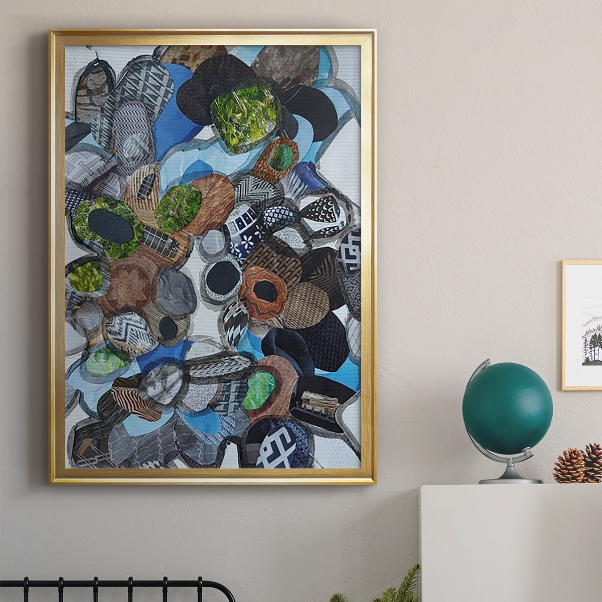 Catalina Island Blue Glass - Modern Framed Canvas Print