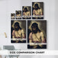 Size comparison chart for canvas art prints, showing multiple size options.