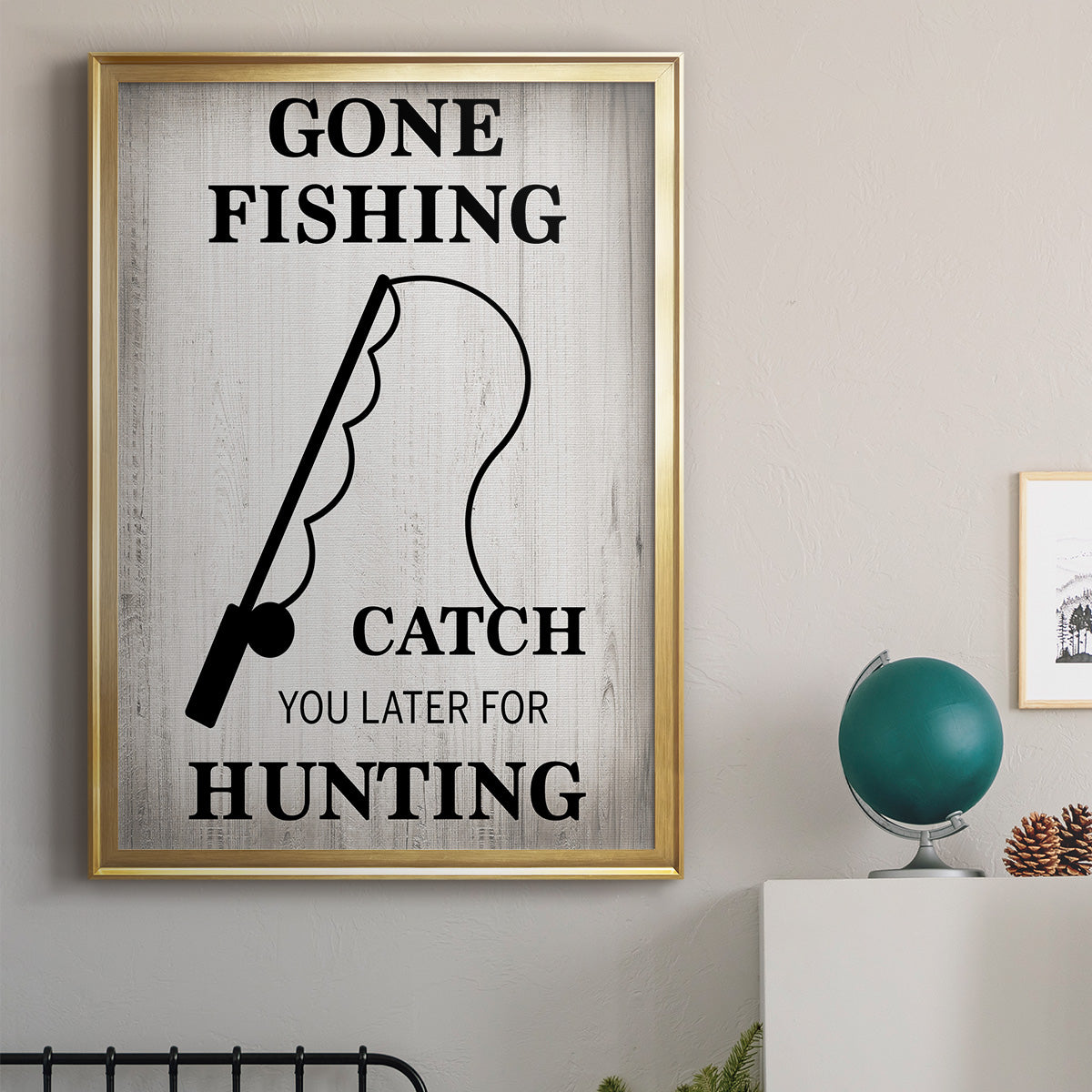 Gone Fishing - Modern Framed Canvas Print