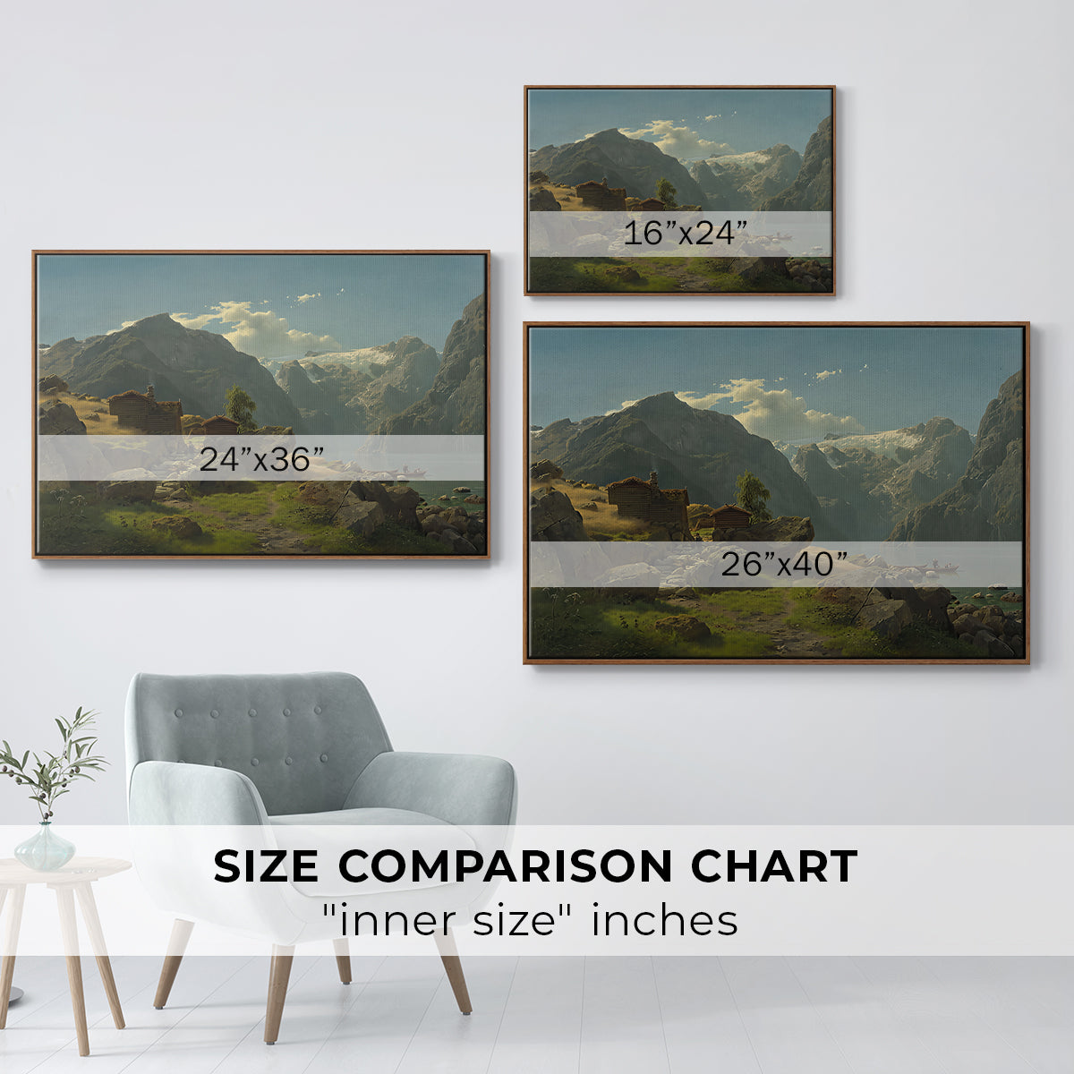 Balestrand, 1848 - Floater Framed Canvas Print