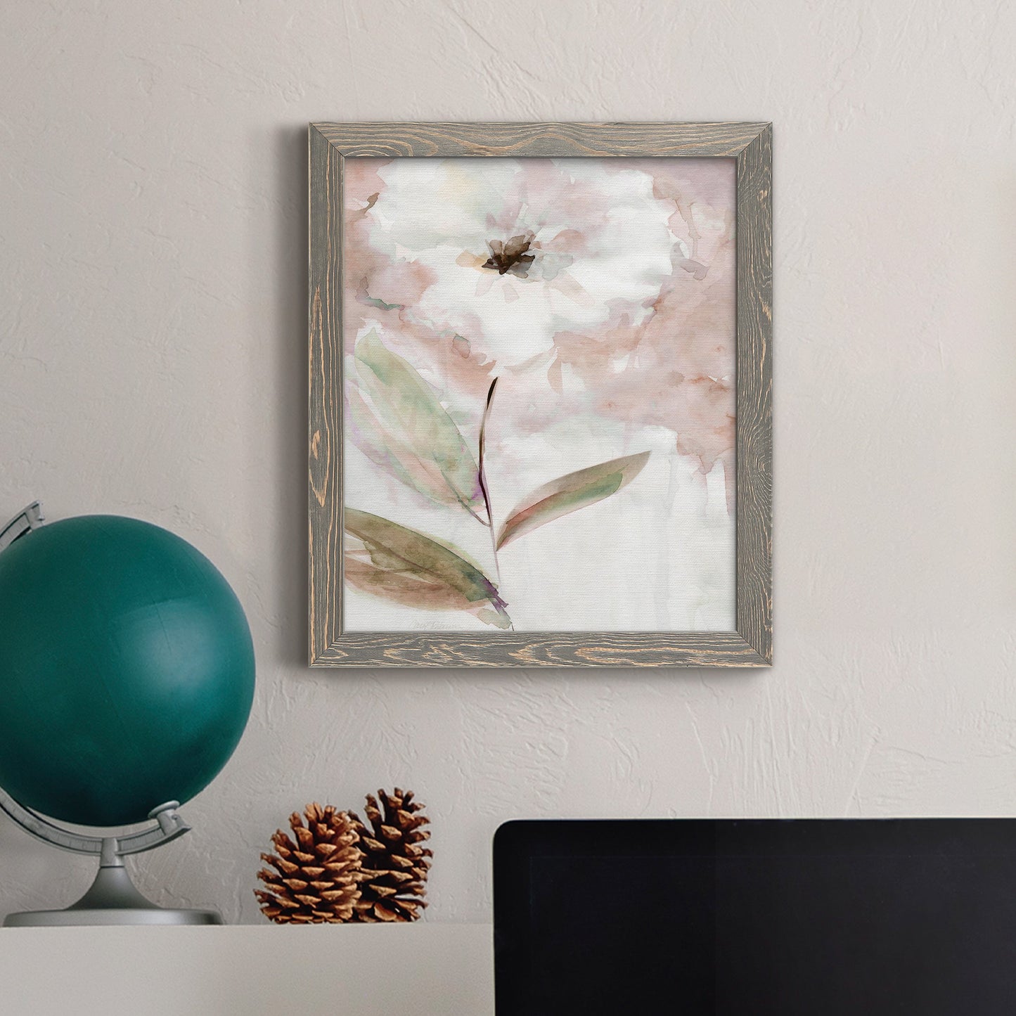 Summer Bloom I - Barnwood Framed Canvas Print