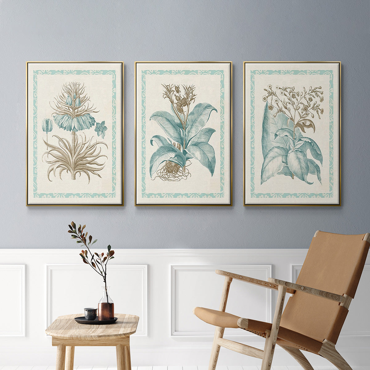 Willow Blue Besler I - Floater Framed Canvas Set
