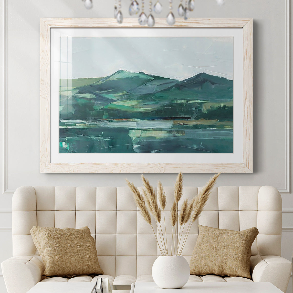 Green Grey Mountains II - Barnwood Framed Art Print