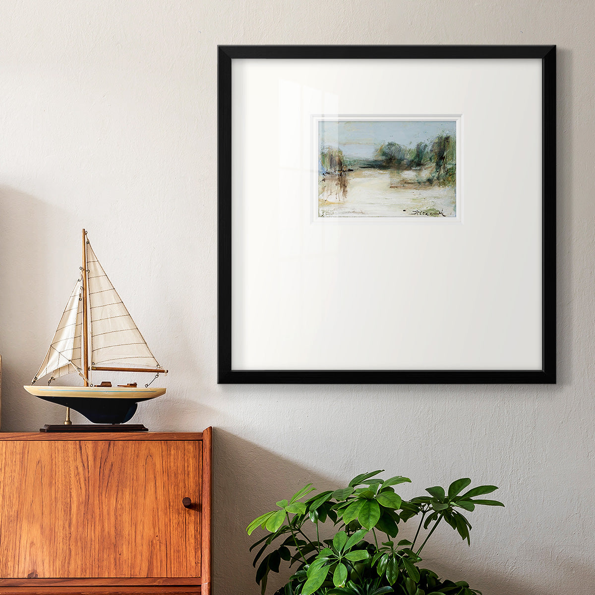 Wintery Horizon III Premium Framed Print Double Matboard