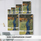 Size comparison chart for canvas art prints, showing multiple size options.
