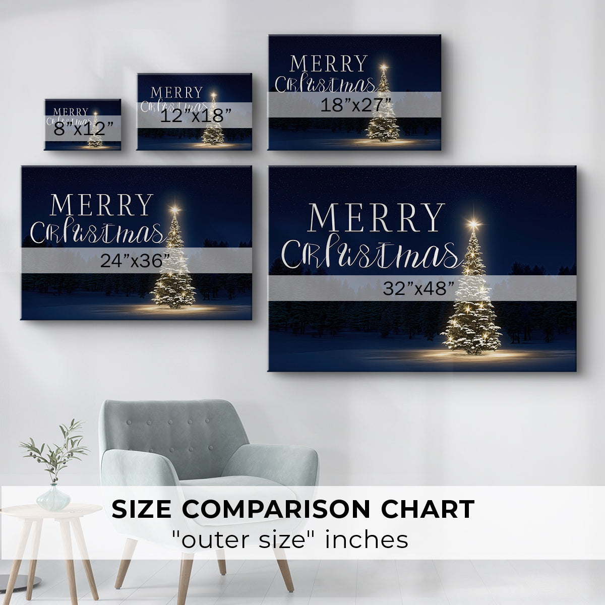 Blue Hour Fir Hearth - Canvas Art Print