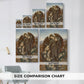 Size comparison chart for canvas art prints, showing multiple size options.