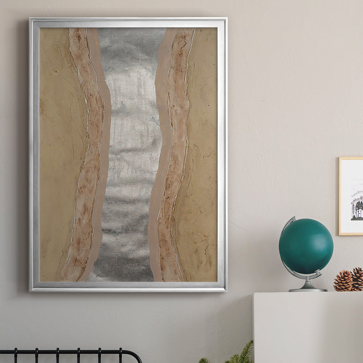 Silver Lake II - Modern Framed Canvas Print