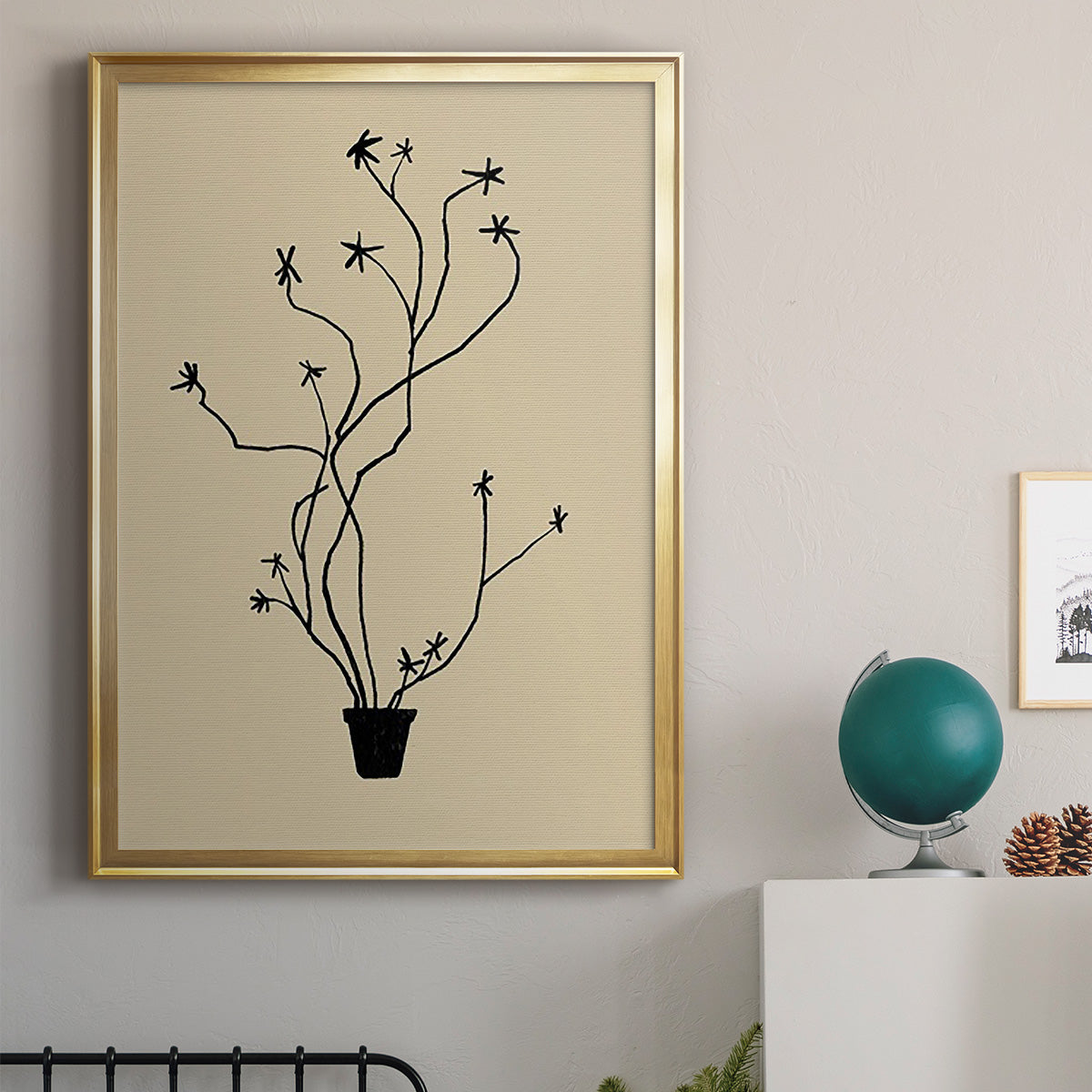Spring Sprig Vase II - Modern Framed Canvas Print