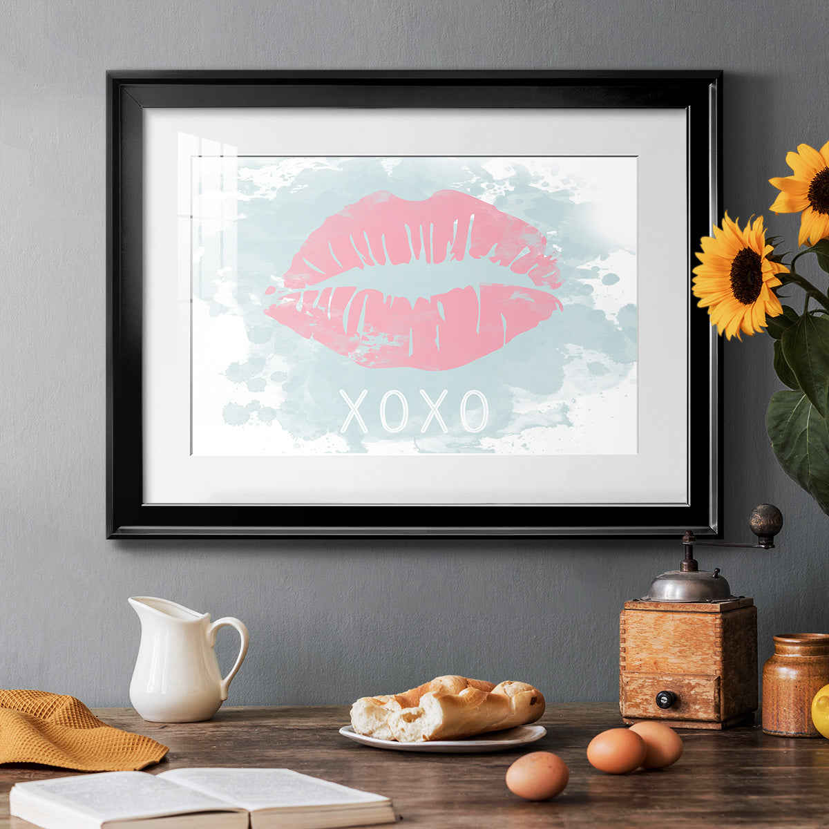 XOXO in Color Premium Framed Print - Ready to Hang