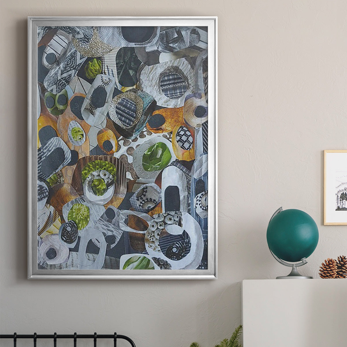 Big Sur Stones and Kelp - Modern Framed Canvas Print