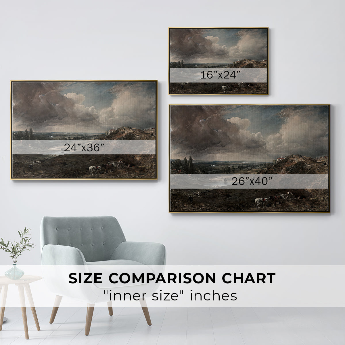 Branch Hill Pond, Hampstead Heath, c. 1828 - Floater Framed Canvas Print