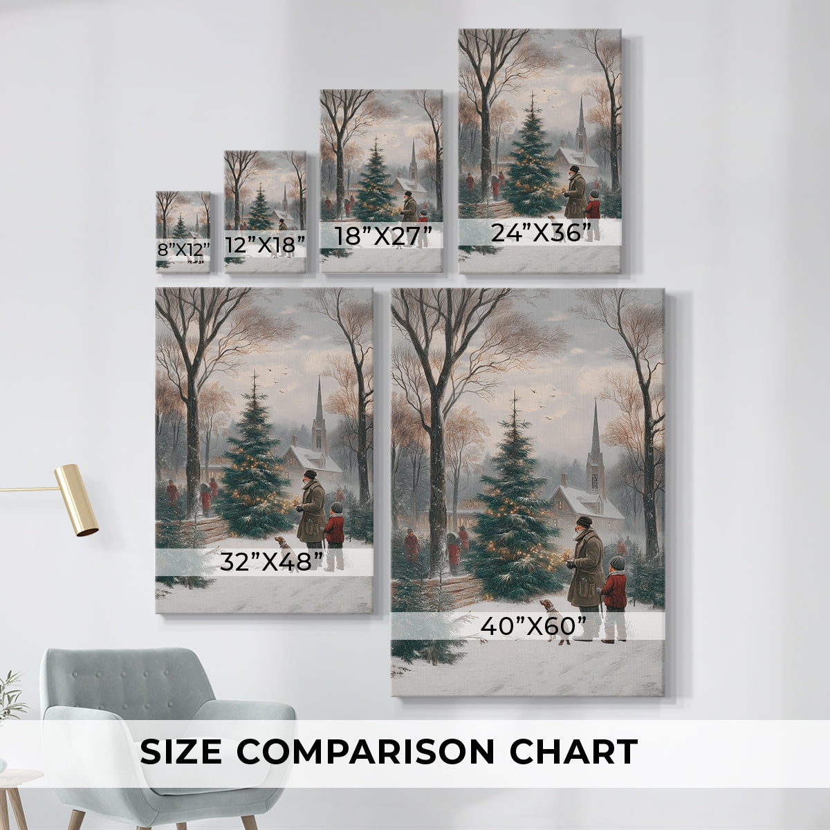 Eve of Soft Linen Evergreen - Canvas Art Print