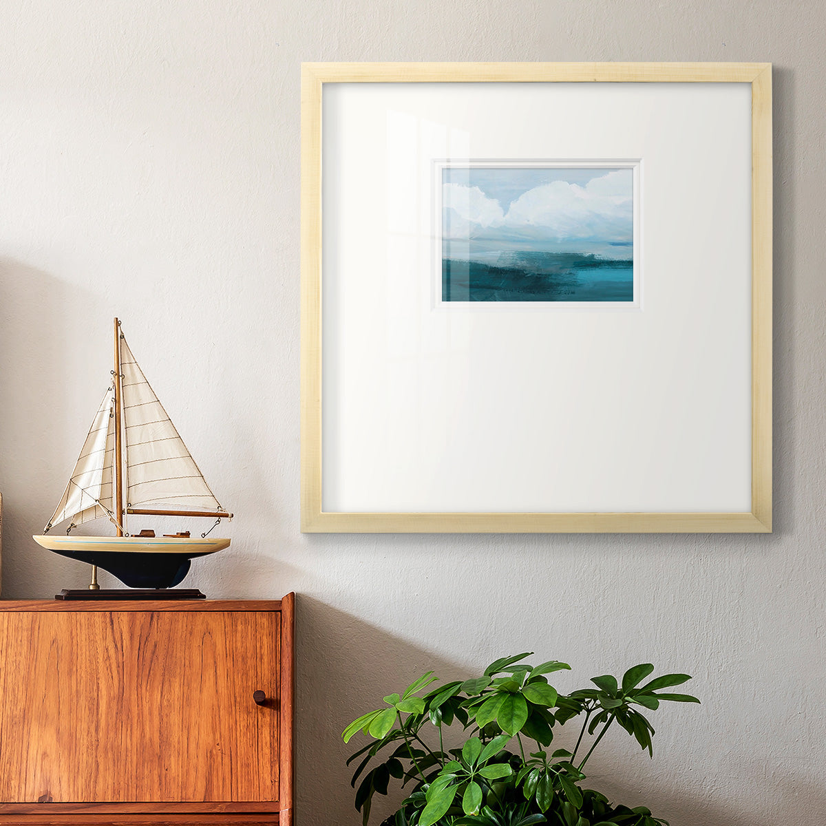 Azure Rising I Premium Framed Print Double Matboard