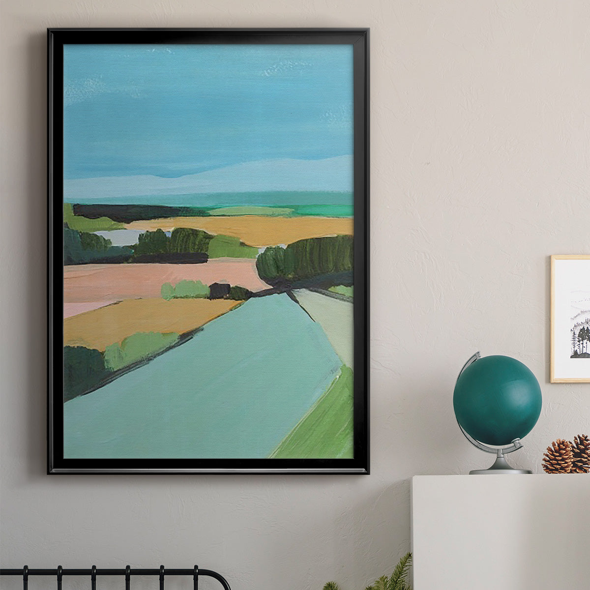 Bright Colored Countryside II - Modern Framed Canvas Print