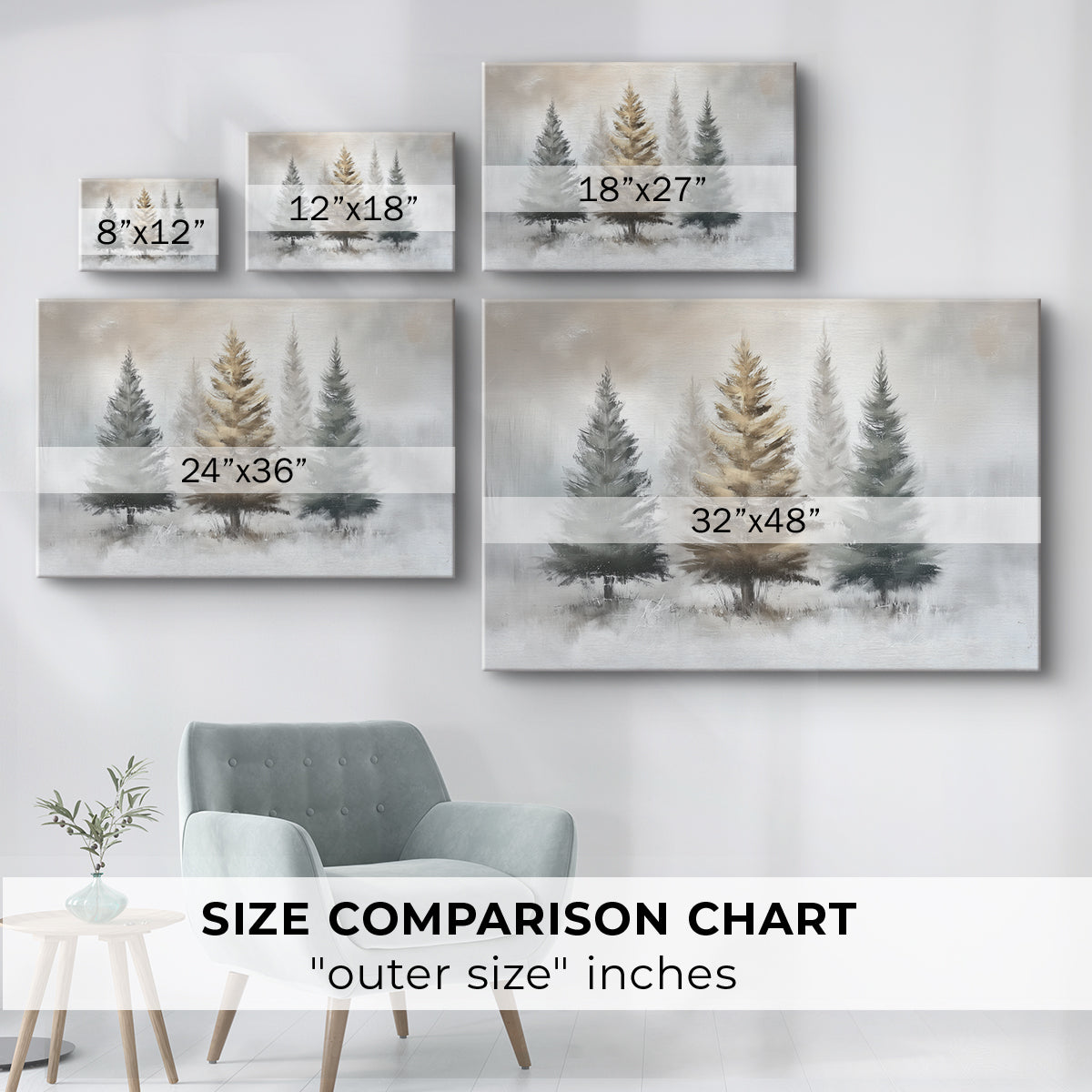 Pearled Snow at Night - Canvas Art Print