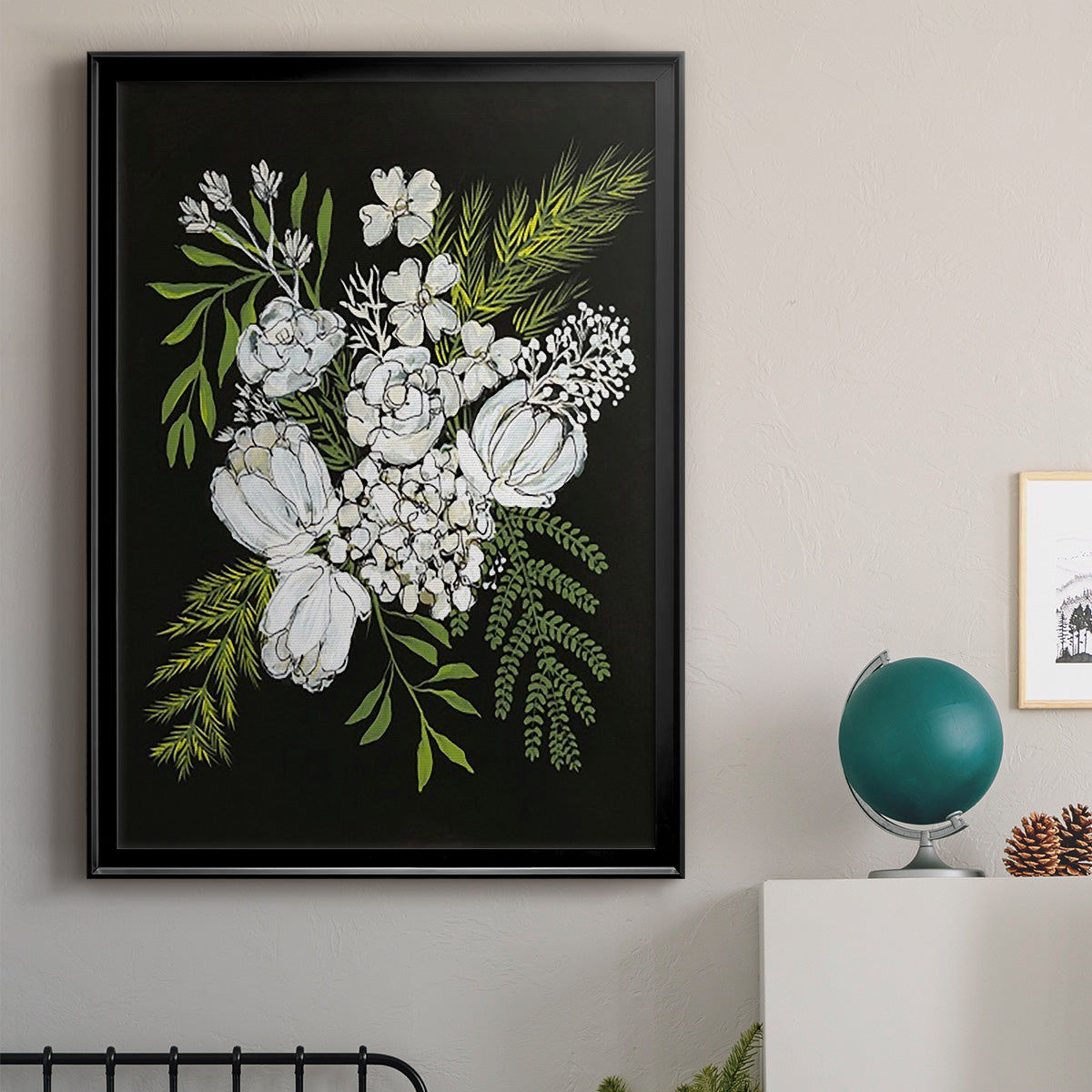 Alabaster Bouquet II - Modern Framed Canvas Print
