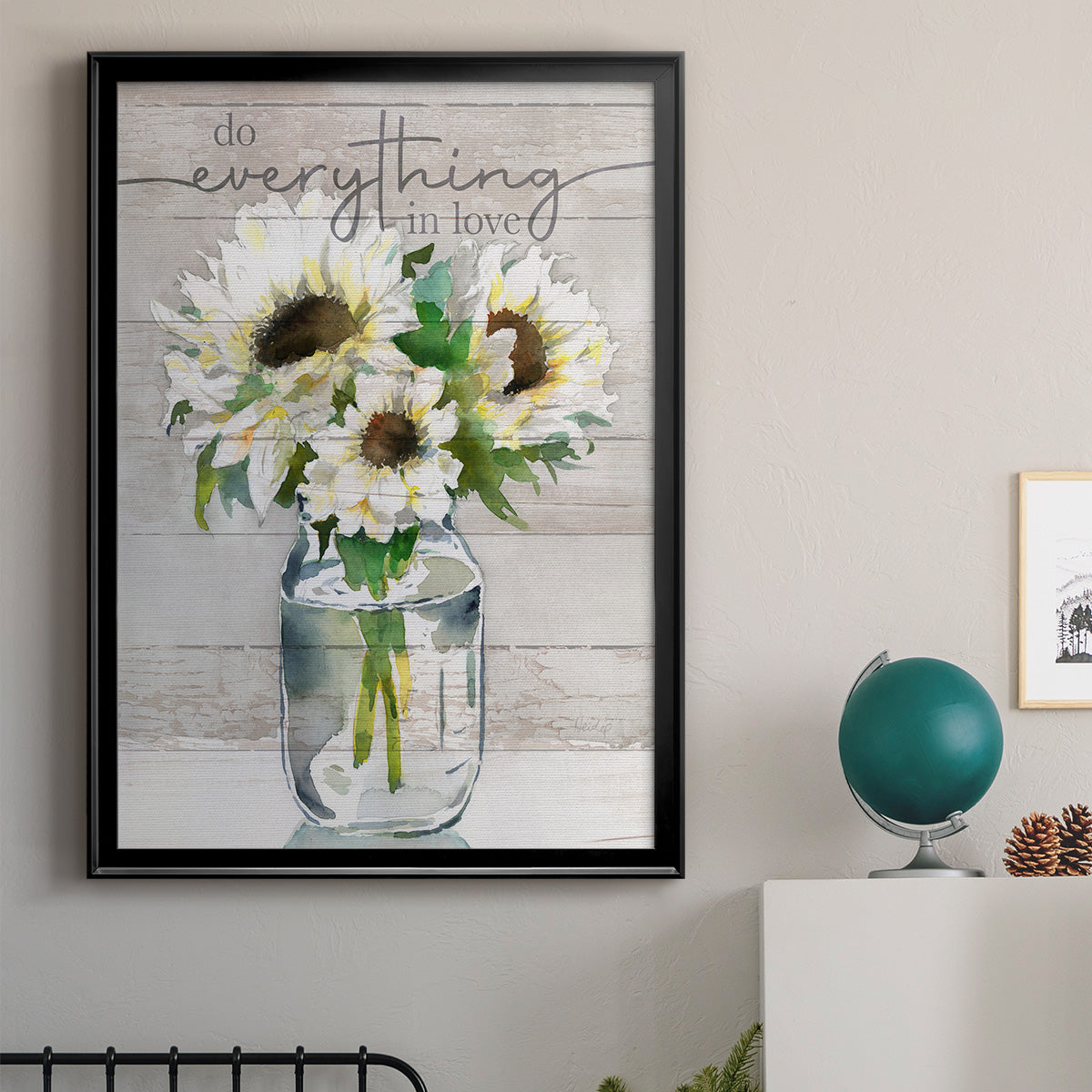Do Everything In Love - Modern Framed Canvas Print