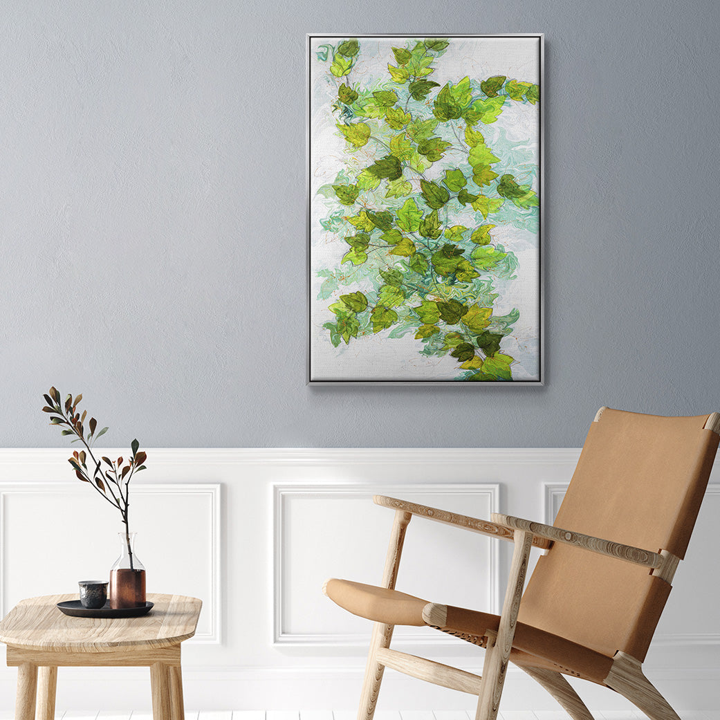 Ivy - Framed Premium Gallery Wrapped Canvas L Frame - Ready to Hang