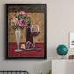 Vintage Flowers and Wine I - Modern Framed Canvas Print