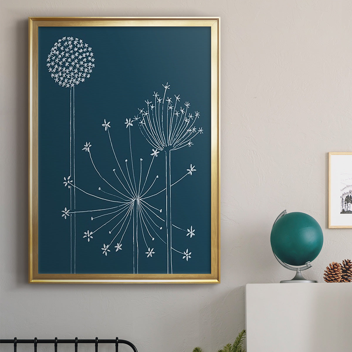 Graphic Alliums I - Modern Framed Canvas Print