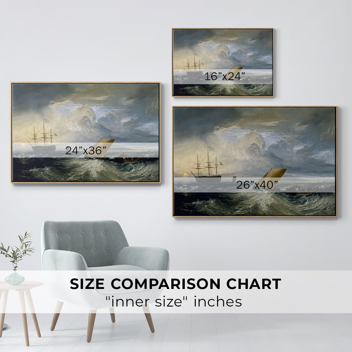 Sheerness as Seen from the Nore, 1808 - Floater Framed Canvas Print