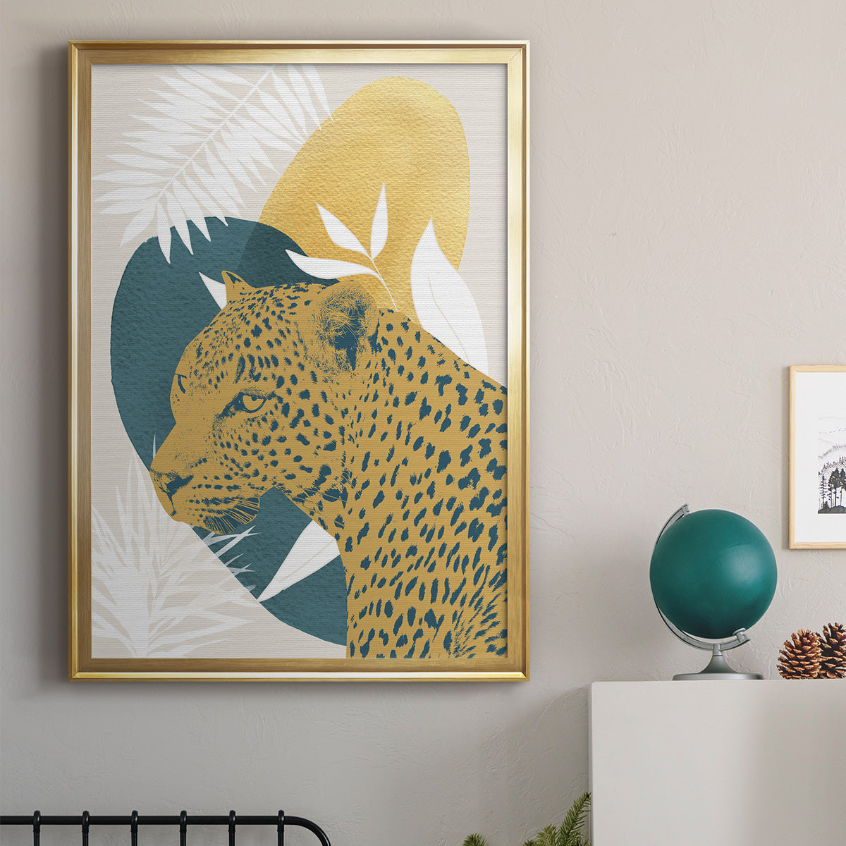 Jungle Cat II - Modern Framed Canvas Print