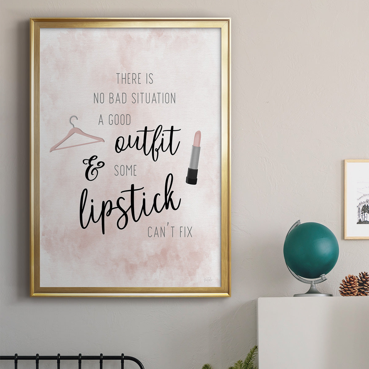 Outfit and Lipstick - Modern Framed Canvas Print