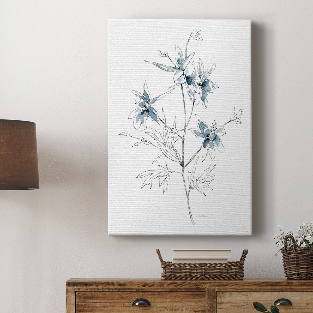 Indigo Sketch II Premium Gallery Wrapped Canvas - Ready to Hang