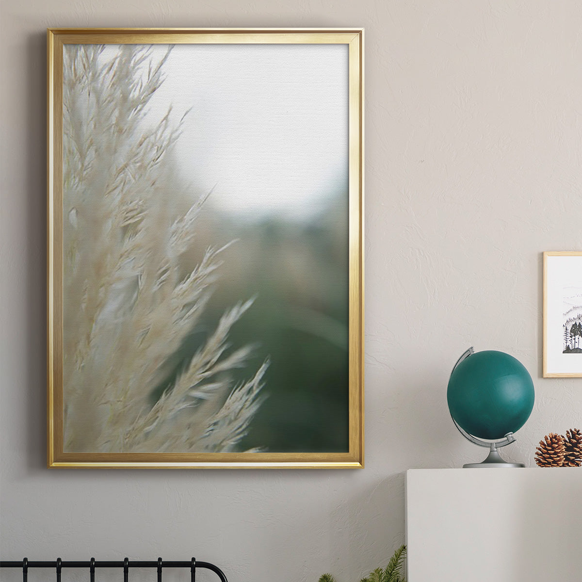 Subtle Grasses I - Modern Framed Canvas Print