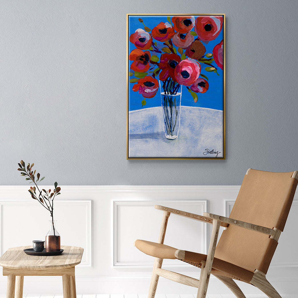 Poppies - Framed Premium Gallery Wrapped Canvas L Frame - Ready to Hang