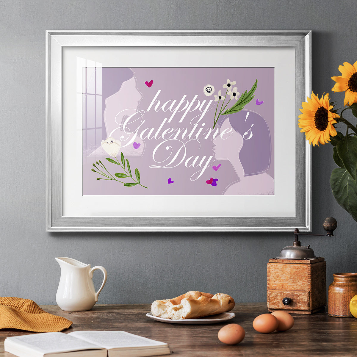 Happy Galentine's Day Collection A Premium Framed Print - Ready to Hang