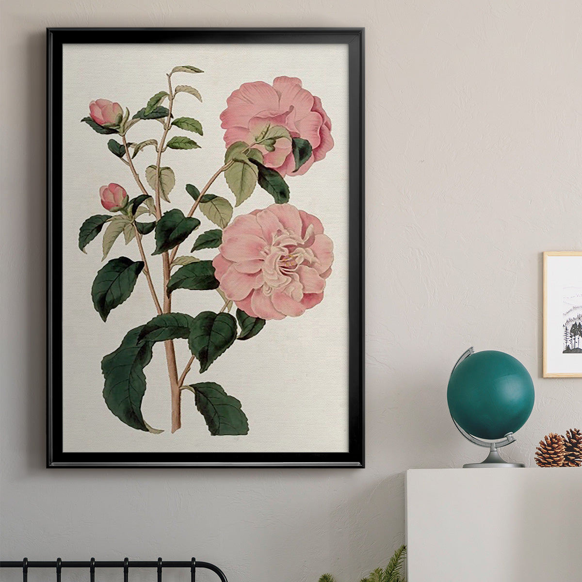 Pink Floral Mix IV - Modern Framed Canvas Print