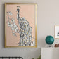 Peacock in Gold II - Modern Framed Canvas Print