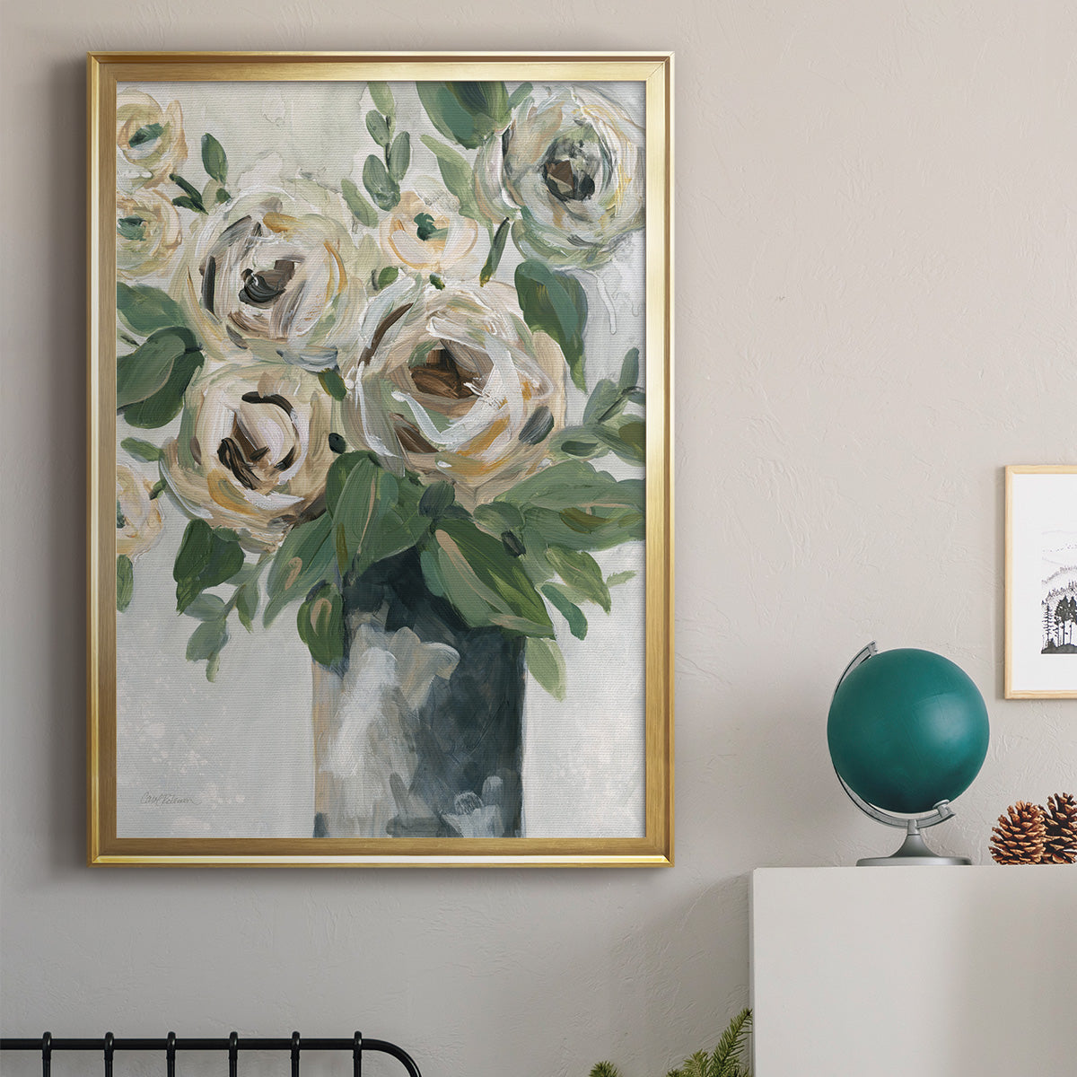 Floral Depth - Modern Framed Canvas Print