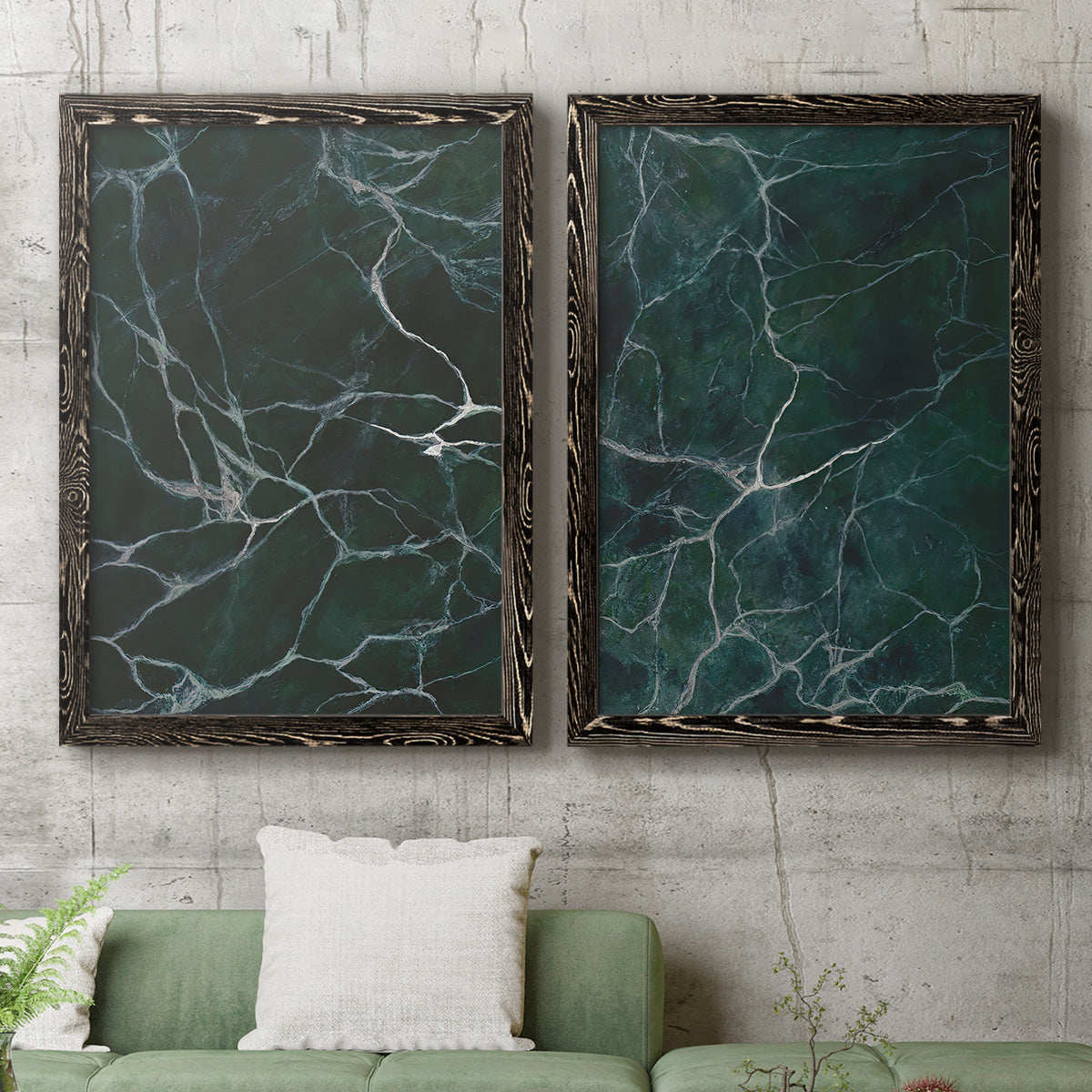 Jade Marble I - Premium Framed Canvas 2 Piece Set - Ready to Hang