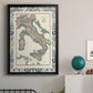 Bordered Map of Italy - Modern Framed Canvas Print