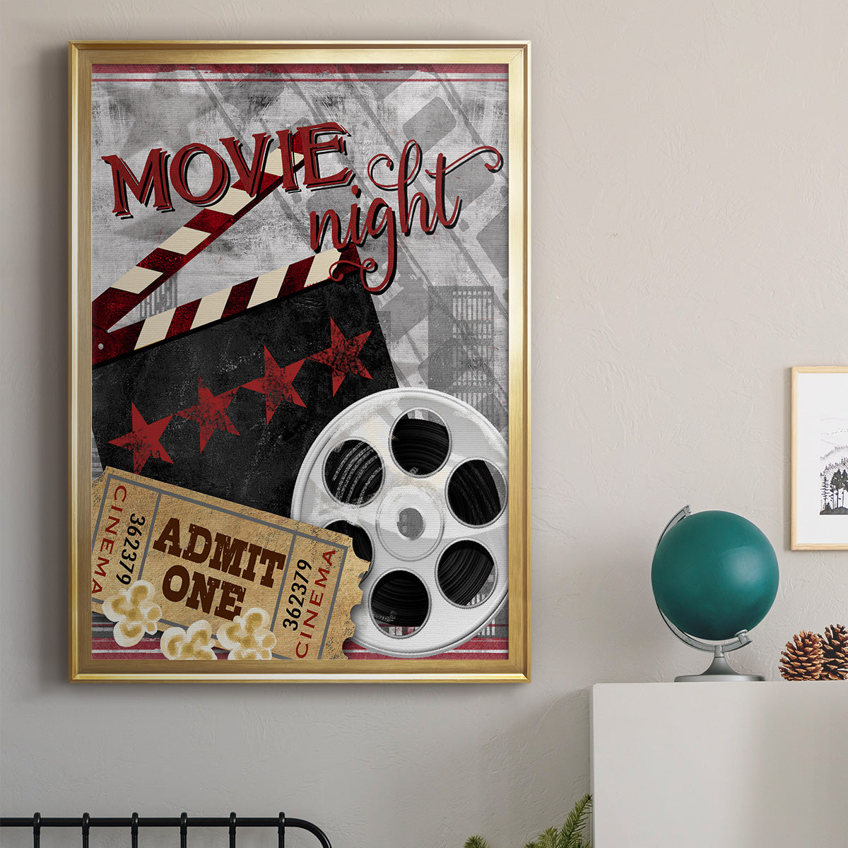 Movie Night II - Modern Framed Canvas Print