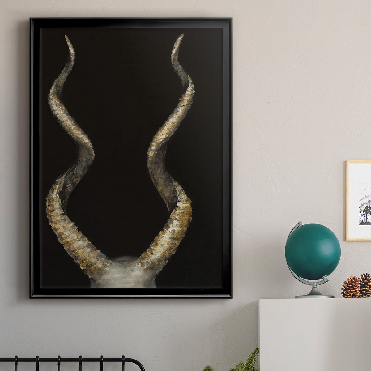 Spiral Antelope Horns -  Framed Canvas Print