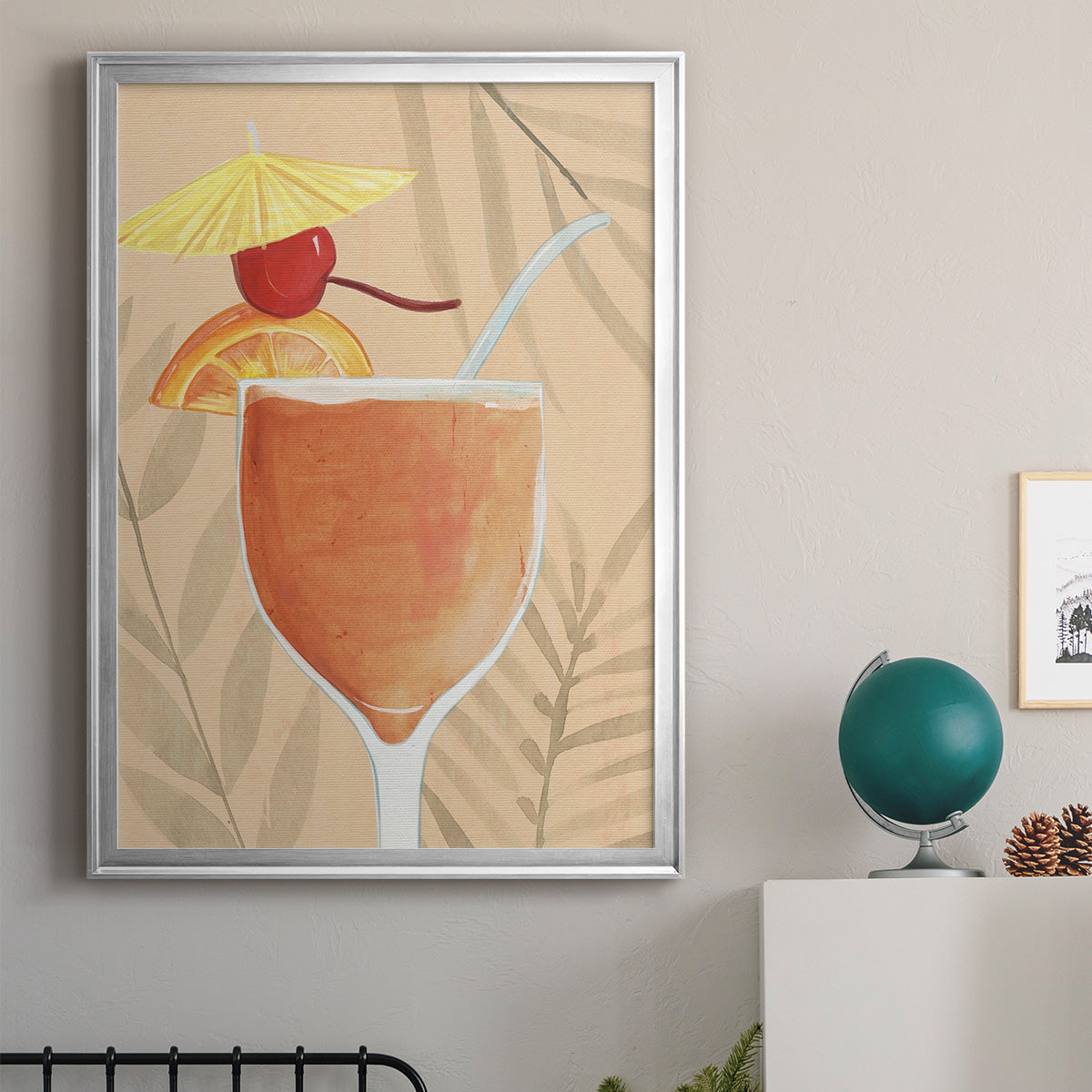 Tropical Cocktail I - Modern Framed Canvas Print