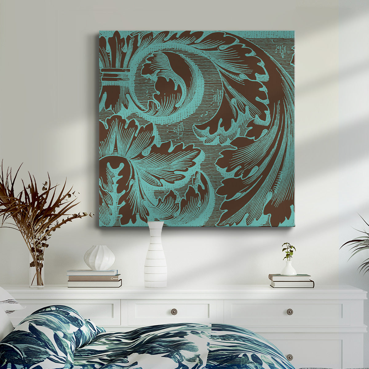 Azure Acanthus II-Premium Gallery Wrapped Canvas - Ready to Hang