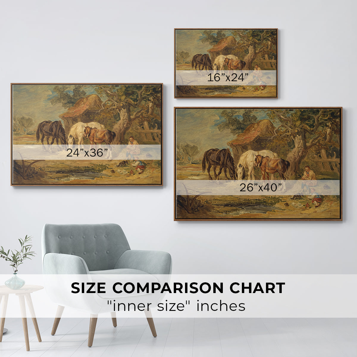 The Midday Meal, 1835 - Floater Framed Canvas Print